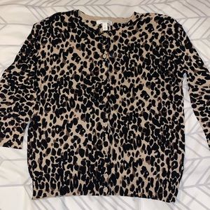 Nordstrom 1901 animal print cardigan sweater